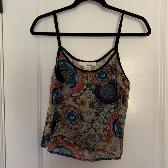 Sans Souci Patterned Crop Top Size Large - Picture 1 of 4